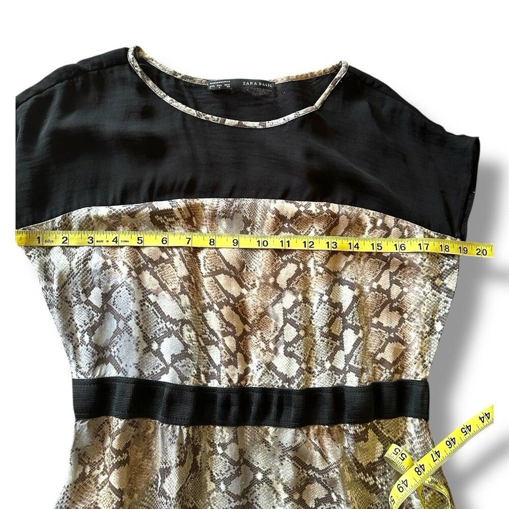 Zara Basic Snakeskin Print Lightweight Dress Blac… - image 8